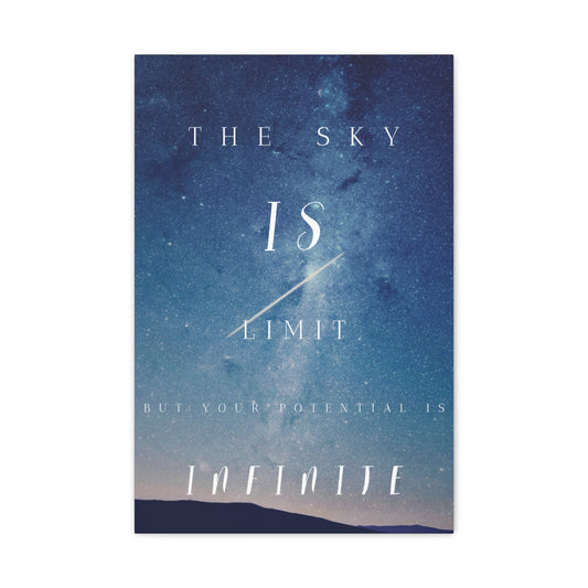 Motivational Wall Art - 'The Sky is Limit', Canvas Print