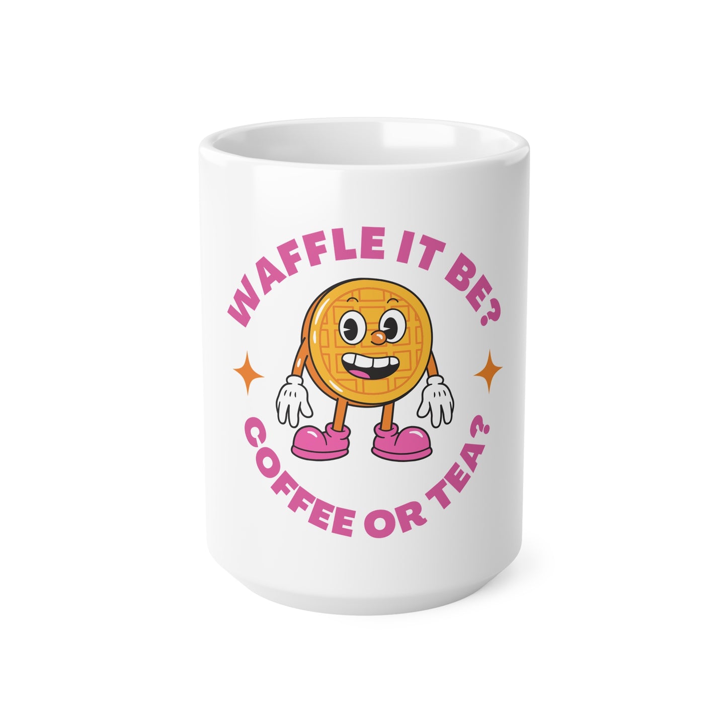 Waffle-Themed Ceramic Coffee Mug - Fun 11oz & 15oz Cups for Coffee or Tea Lovers