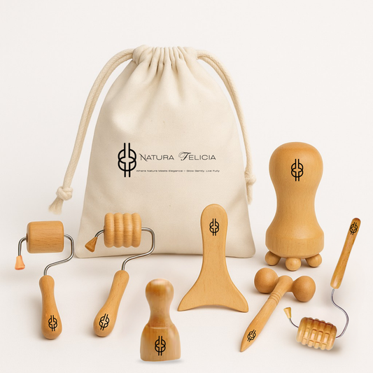 Set per massaggio viso in legno – Kit per modellare e rilassare 7 pezzi