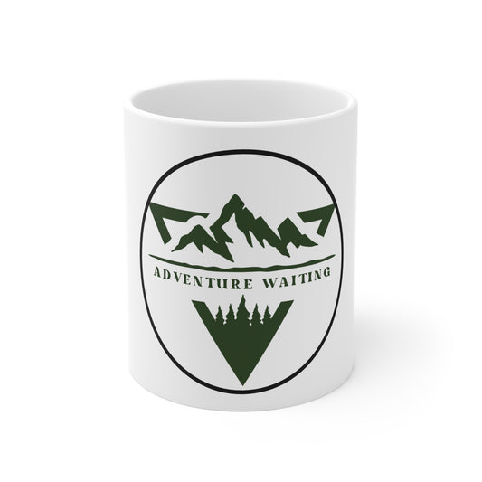 Adventure Waiting Ceramic Coffee Mug - Perfect Gift for Outdoor Enthusiasts, 11oz & 15oz