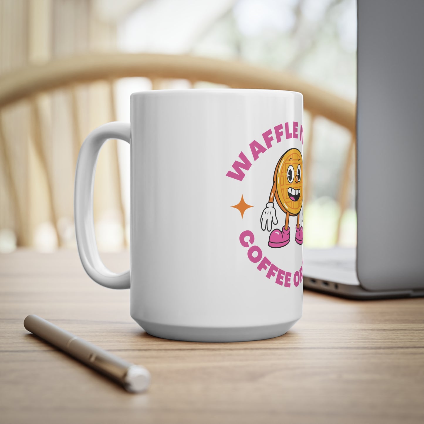 Waffle-Themed Ceramic Coffee Mug - Fun 11oz & 15oz Cups for Coffee or Tea Lovers